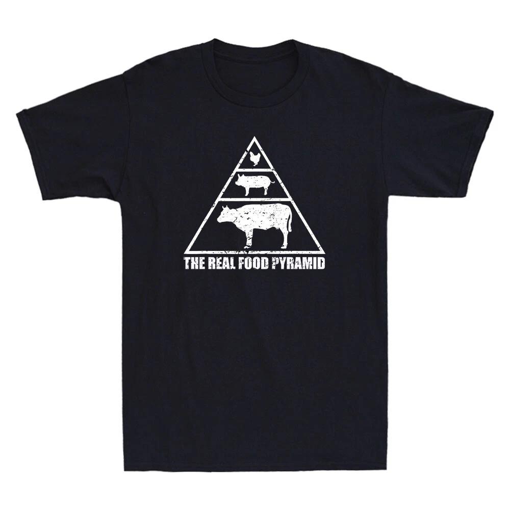 The Real Food Pyramid Carnivore Meat Eater Funny Quote Vintage Men s T-Shirt Tee S