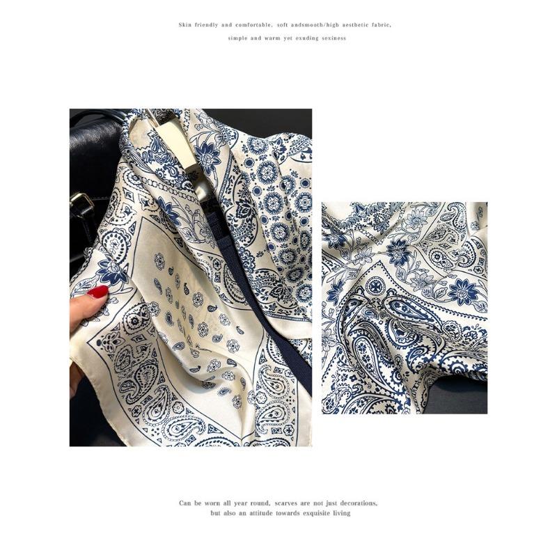 Korean Style Thin Square Scarf Elegant Women Fashion Decorative Neck Scarf