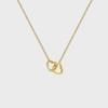 18K Rose Gold Plated Titanium Steel Double Ring Necklace - No Fade, Dainty Clavicle Design for Women