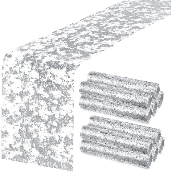 Mixweer 10 Pieces Metallic Table Runner 11 X 110 Inches Sequin Table Runners for Thin Mesh Decorations Party Wedding Birthday Bridal Shower