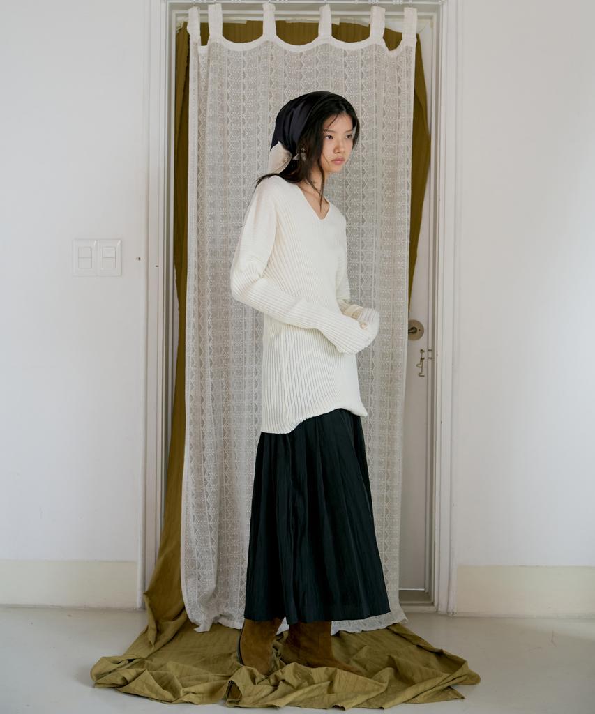 Poeteuseoul Line Ribbed Knit_Ivory