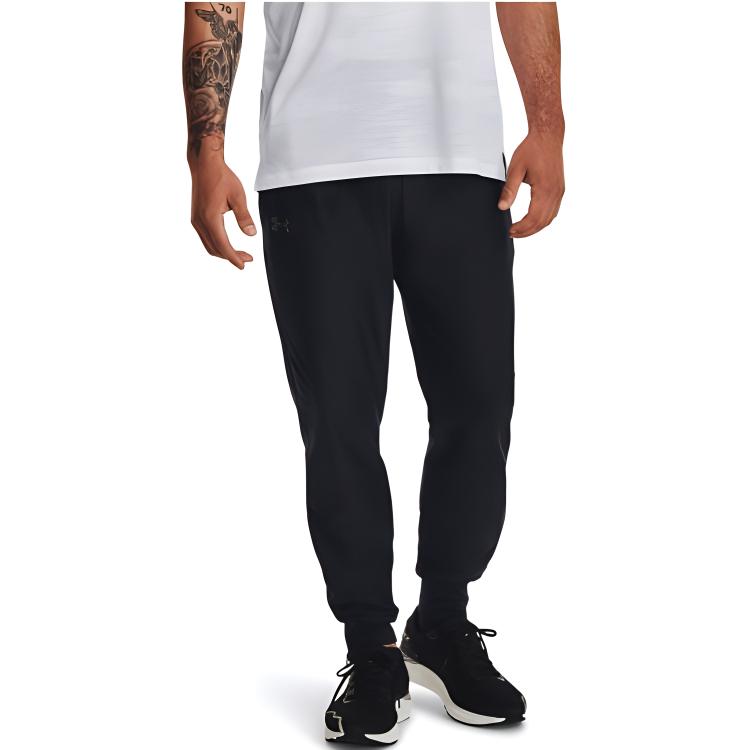 Under Armour Qualifier Solid Color Elastic Waist Running Pants Men Pants Black 1379289-001