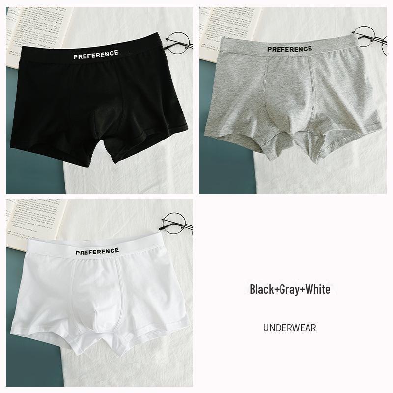 Men's Breathable Cotton Boxer Briefs, Solid Black or White.