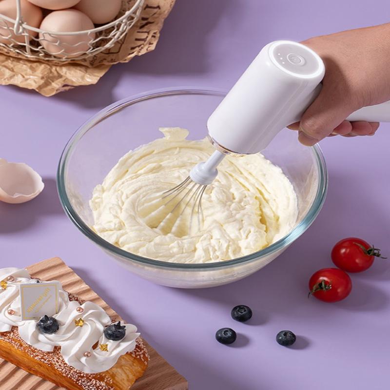 Rechargeable Handheld Electric Egg Beater Wireless Hand Mixer For Baking Cake Cream Whisk Kitchen Cooking Tool