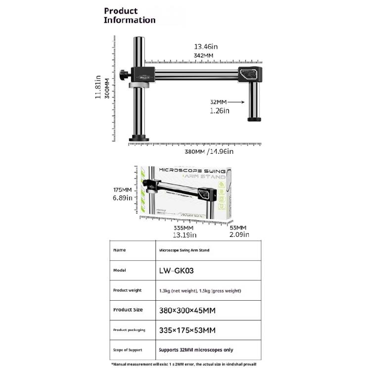 Laboratory Articulated Arm Bracket Double Arm Boom Stand for Stereo Microscope Workspaces Optimization