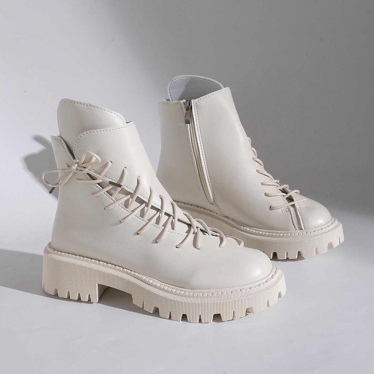 

Модные зимние ботинки с круглым носком, толстой подошвой, противоскользящие, удобные, повседневные, рабочие ботинки, модный новый стиль, элегантные/сексуальные сапоги для верховой езды для женщин 43 белый