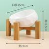 Ceramic Pet Bowl with Bamboo Stand for Dogs and Cats, Puppy Water Food and Drinking Feeder, Non-Slip Cat and Dog Feeder