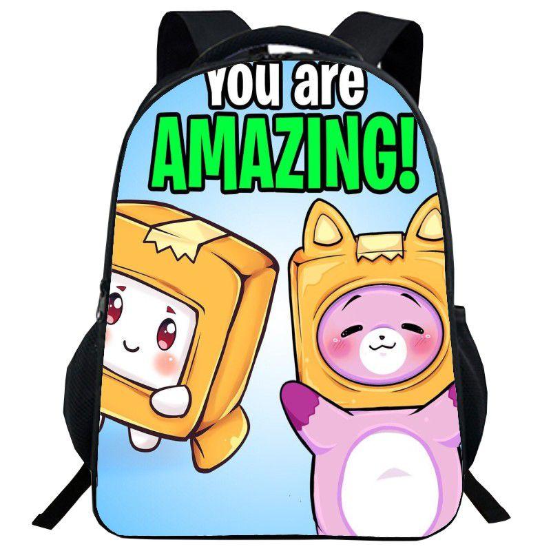 Lankybox Backpack Cartoon Schoolbag For Kids With Adjustable Padded Straps And Stylish Design