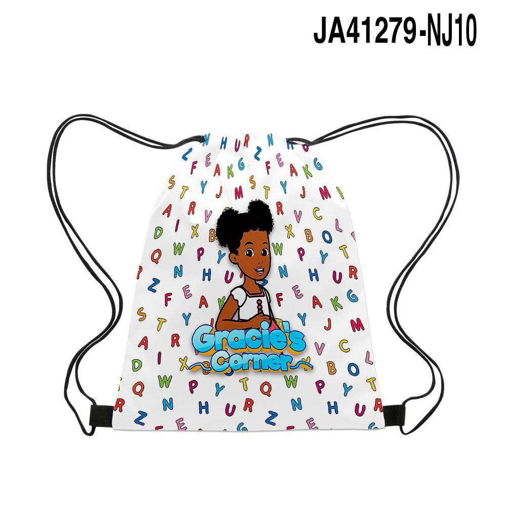 Graciescorner School Bag Drawstring Backpack Bundle Mouth Bag Elementary School Drawstring bag