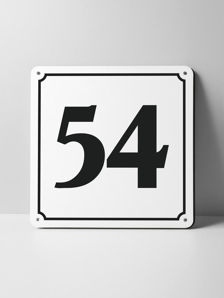 Metal Sign Black House Number On White Background Outdoor Wall Art Decor