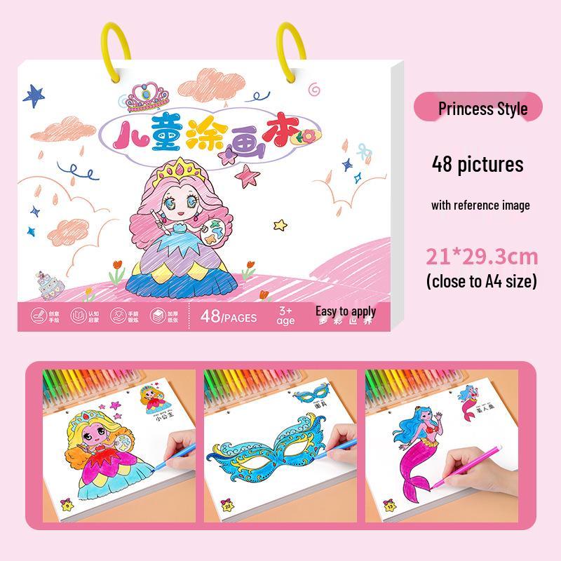 Princess Coloring & Drawing Book Set for Kids