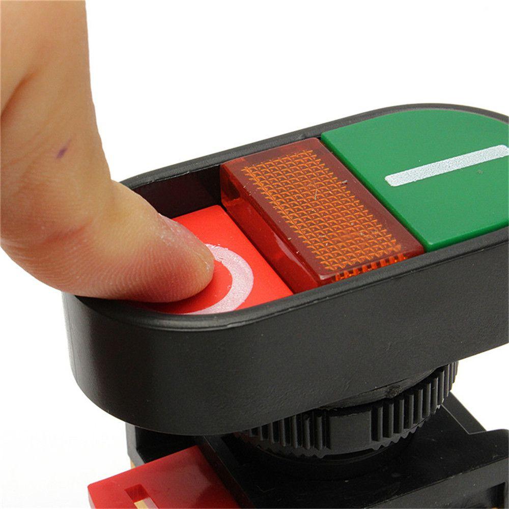 Indicator Light AC LED APBB22N 220V 22mm Push Button Switch ON/OFF Start Stop Momentary