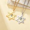 Lucktune Star of David Pendant Necklace for Men Women Light Blue Zircon Charm Hexagram Jewish Israel Necklace Vintage Jewelry