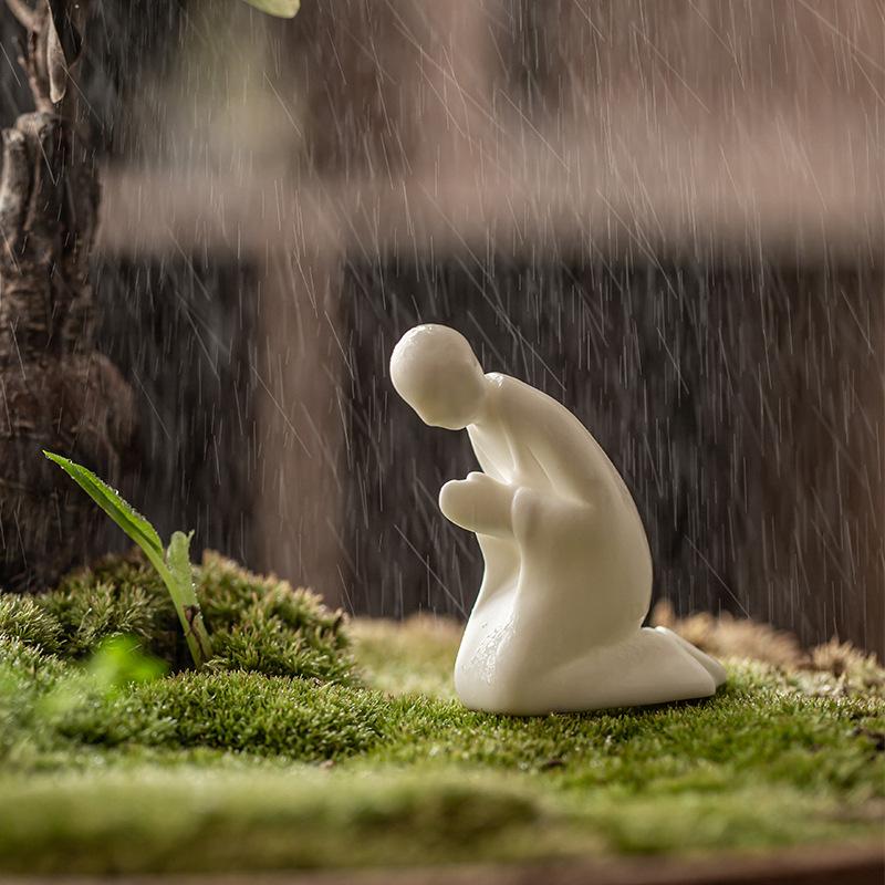 Aquarium Ceramic Zen Buddha Statues, Creative Monk Figurine Crafts, Fish Tank House Ornament, Ceramics Decoration, Home