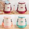 Portable Thermal Insulated Lunch Bag Circular Shape Shoulder Strap Design Suitable For Traveling Working Schooling Modern Minimalist Style