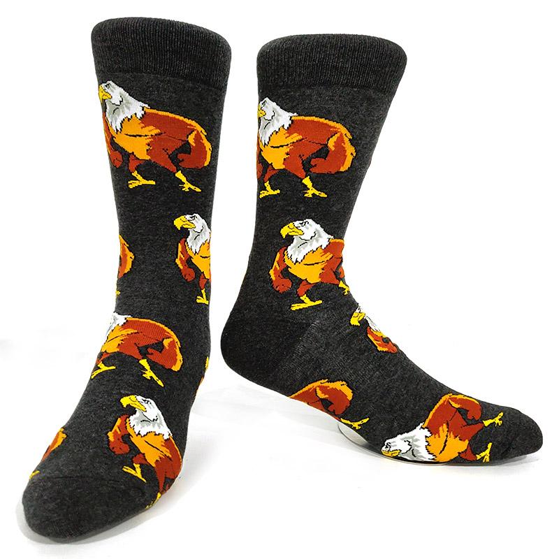 Novelty Happy Funny Men Graphic Socks Cotton Poker Corgi Frog Crazy Burger Piranh Wolf Avocado Eagle Sock