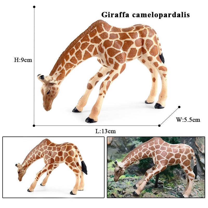 Oenux Zoo Afrika Wildtier Giraffe Simulationsmodell Actionfiguren PVC Pädagogisch Niedliches Spielzeug für Kinder