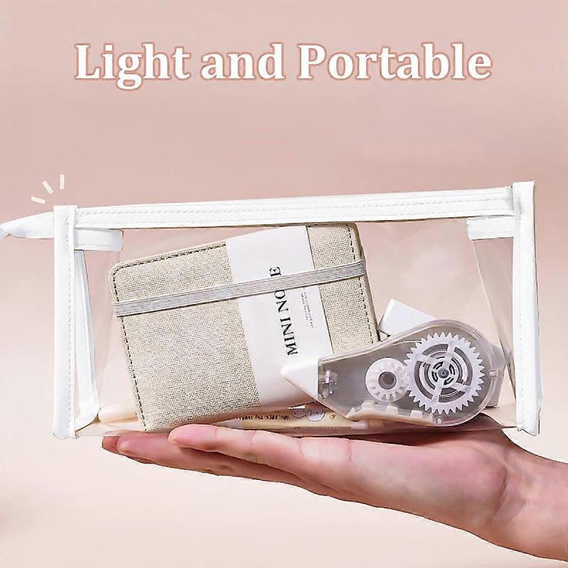 4 PCS Pencil Clear Case, Multifonction Organizer Bag Transparent Travel Cosmetic Bag, Multi-Purpose Office College School Gift