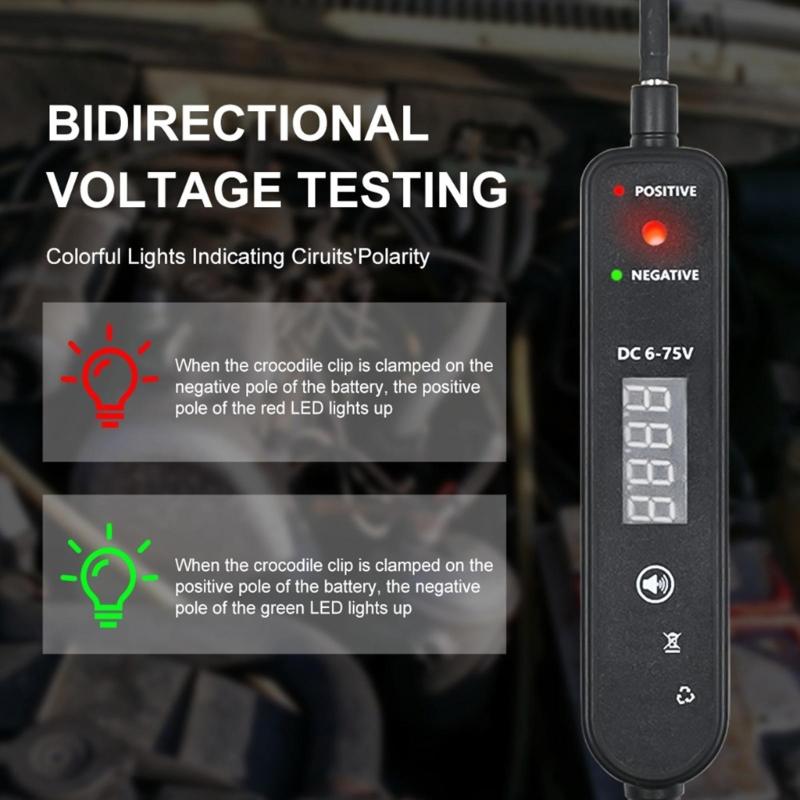 Automotive LED Polarity Indicator Circuits Tester 4 to 60VDC Voltage Detectors 3meter  Cable for Short Open Line Trackings