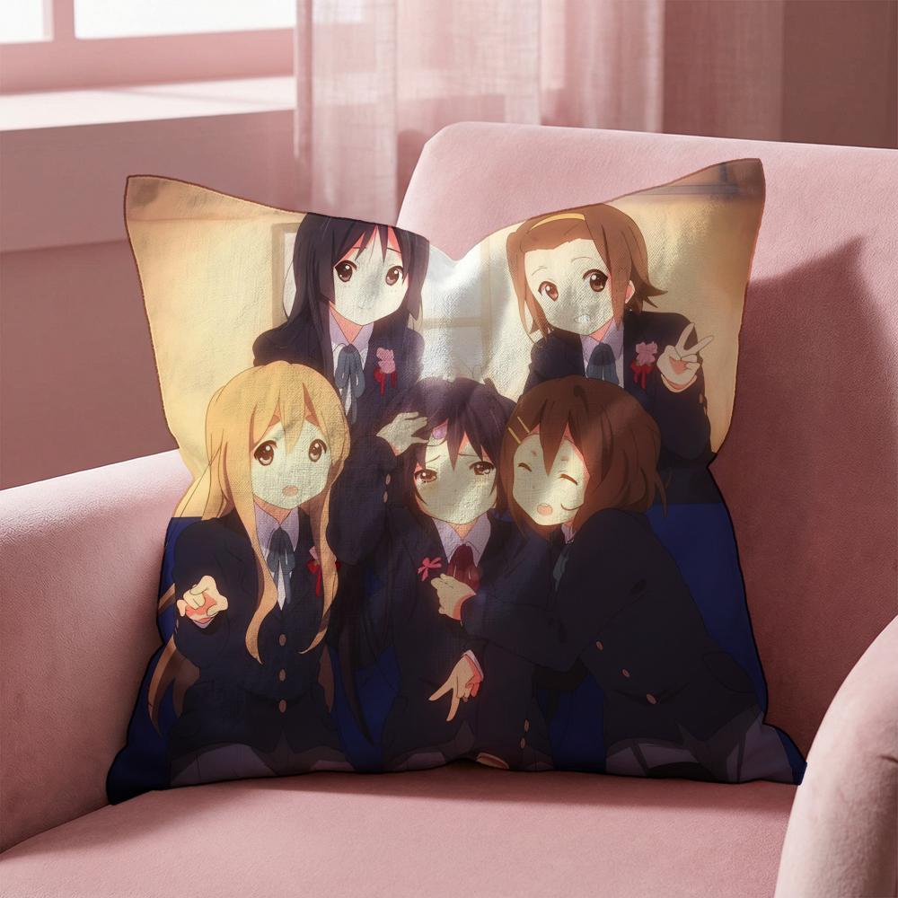 Anime K-K-ON! Cute Cushion Cover Multi-Scene Pillow Cover for Home & Car - Reversible, Soft & Durable for Daily Use