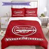 Arsenal Customize Your Name Bedding Set Breathable Duvet Cover with Pillowcases Home Decoration Birthday Gift