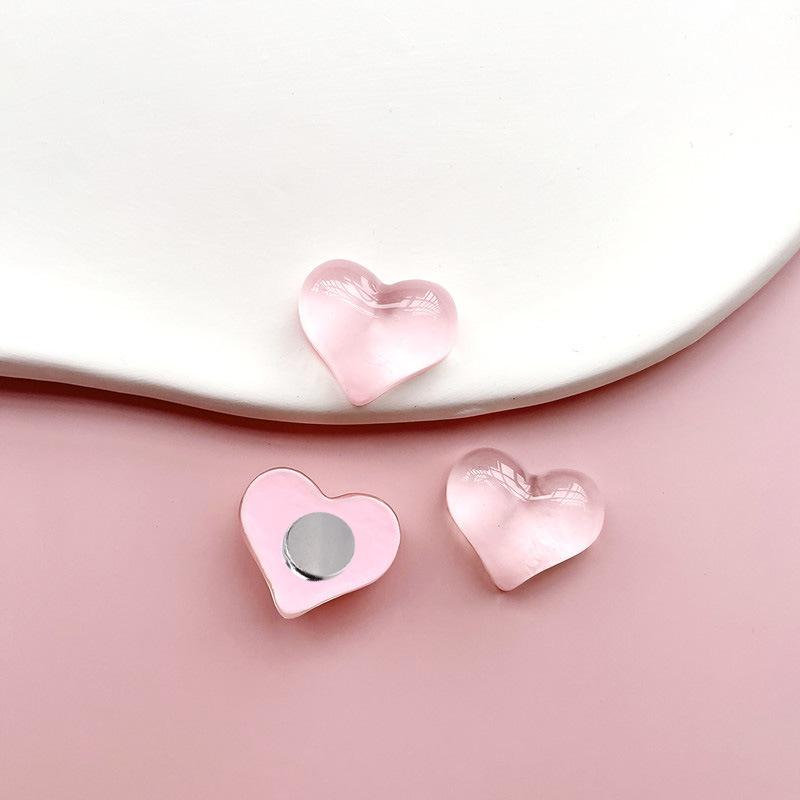 5Pcs Cute Heart-shaped Fridge Magnets 3D Three-dimensional Crystal Love Refrigerator Magnetic Stickers Creative Home DIY Decor