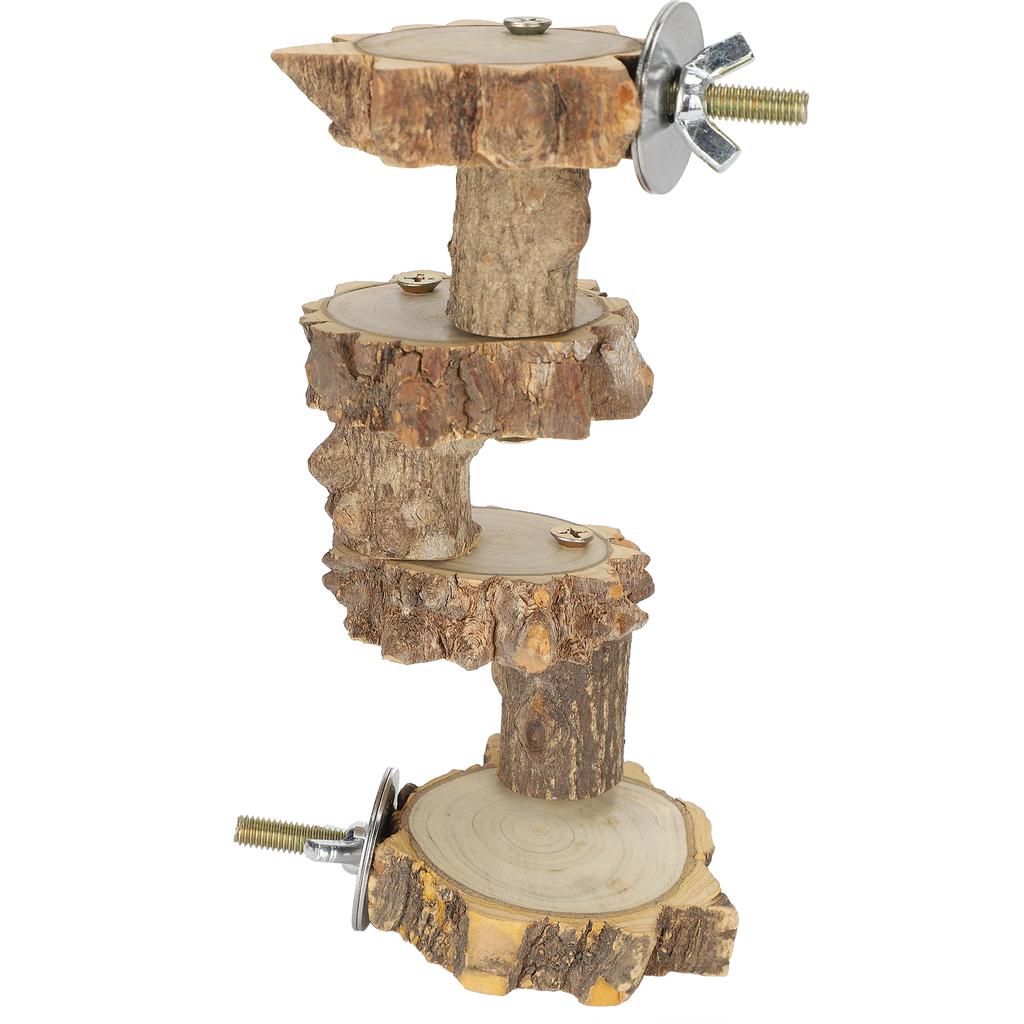 2 STÜCK Papageien Plattform Kletterleiter Kletterspielzeug Holzleiter Kleintierkäfig Zubehör