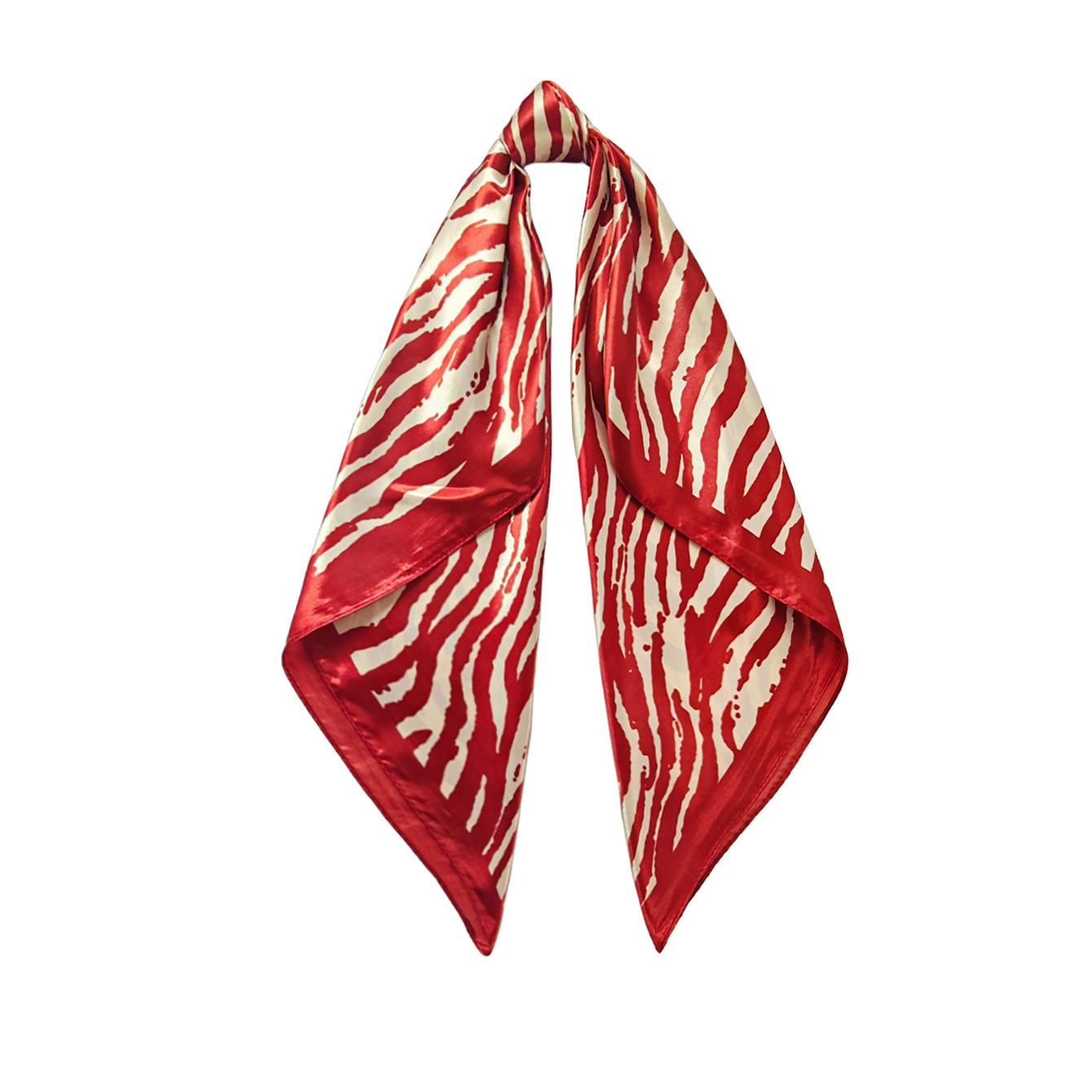 90cm Women s Retro Floral European & American Style Satin Silk Scarf