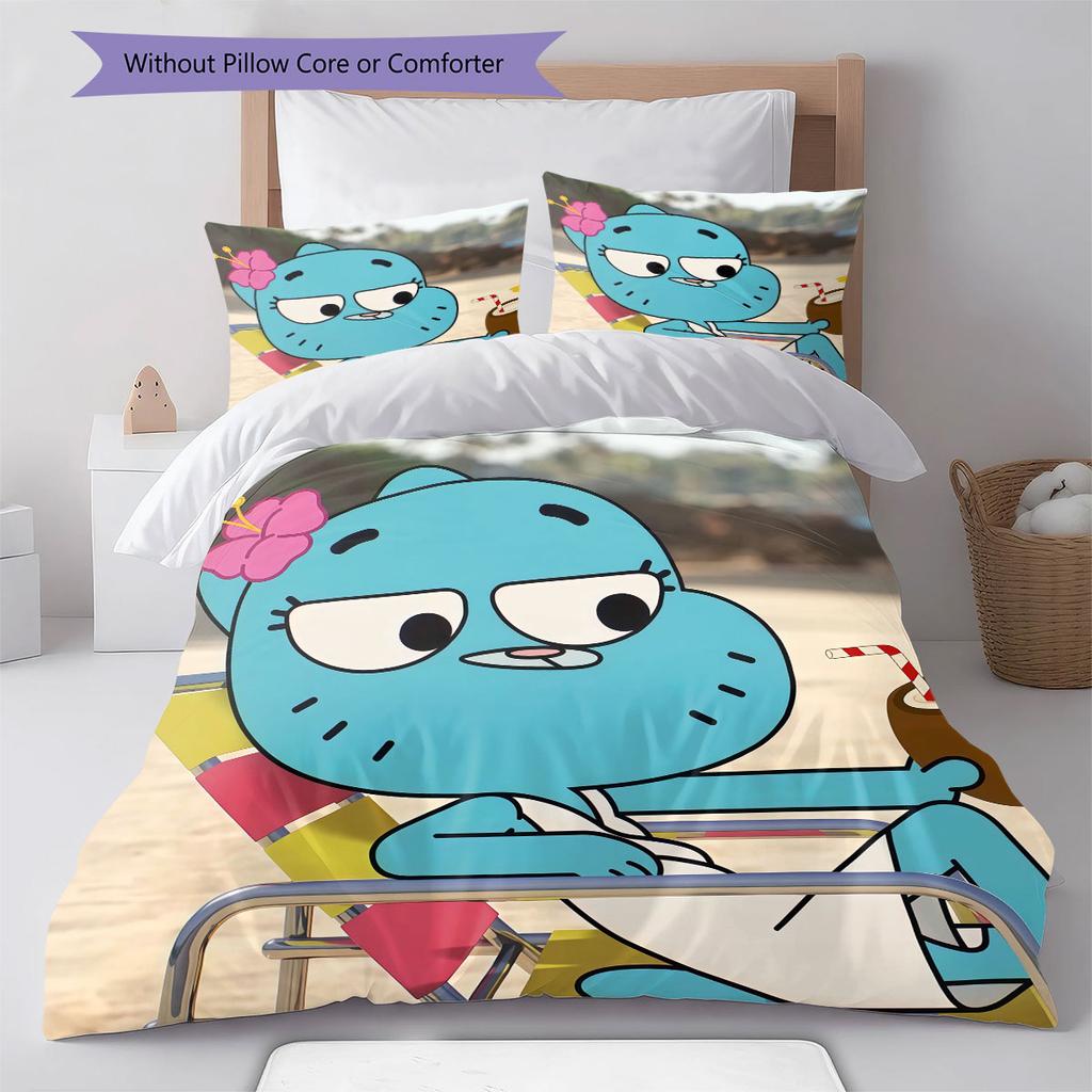 Nicole Watterson Pattern Bedding Home Decoration Birthday Gift ( 1 Duvet Cover + 2 Pillowcase, Without Core),fan Merchandise.