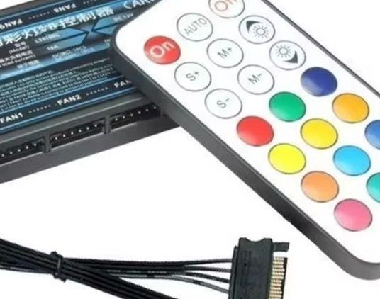 Smart RGB Fan Controller Hub With 10 Ports And Remote For PC Case ARGB Cooling System Lighting Control Accessories