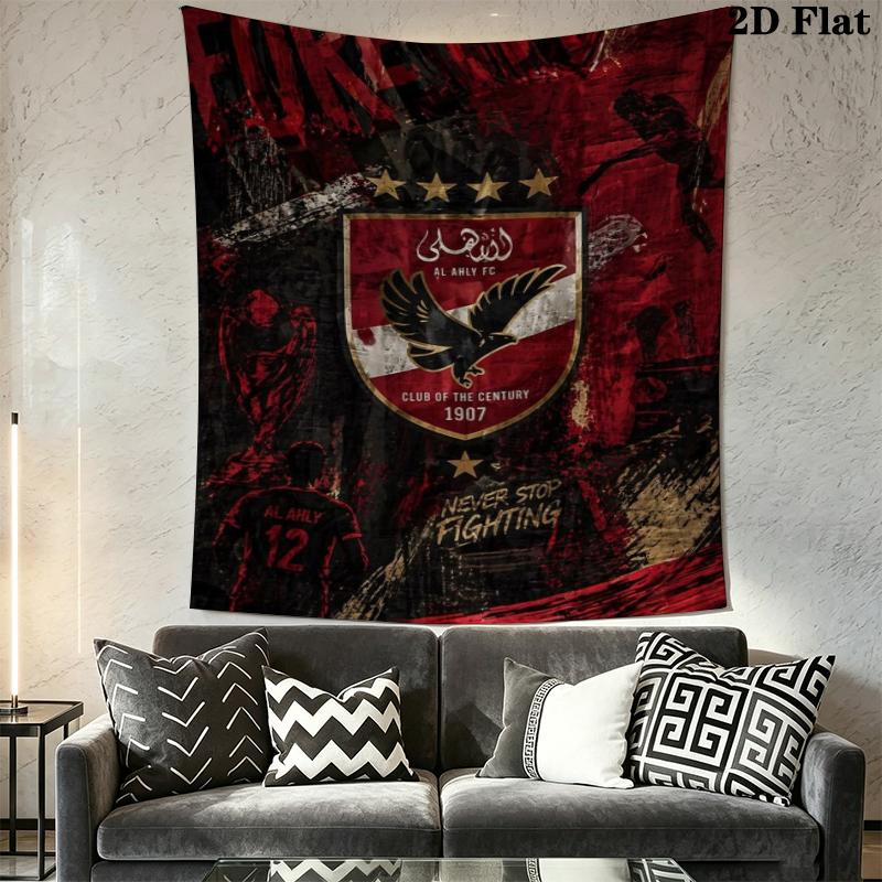 Al Ahly Wall Tapestry Aesthetic Wall Hanging Printed Fabric Blanket Decorative Tapestries for Bedroom Living Room Home Decor