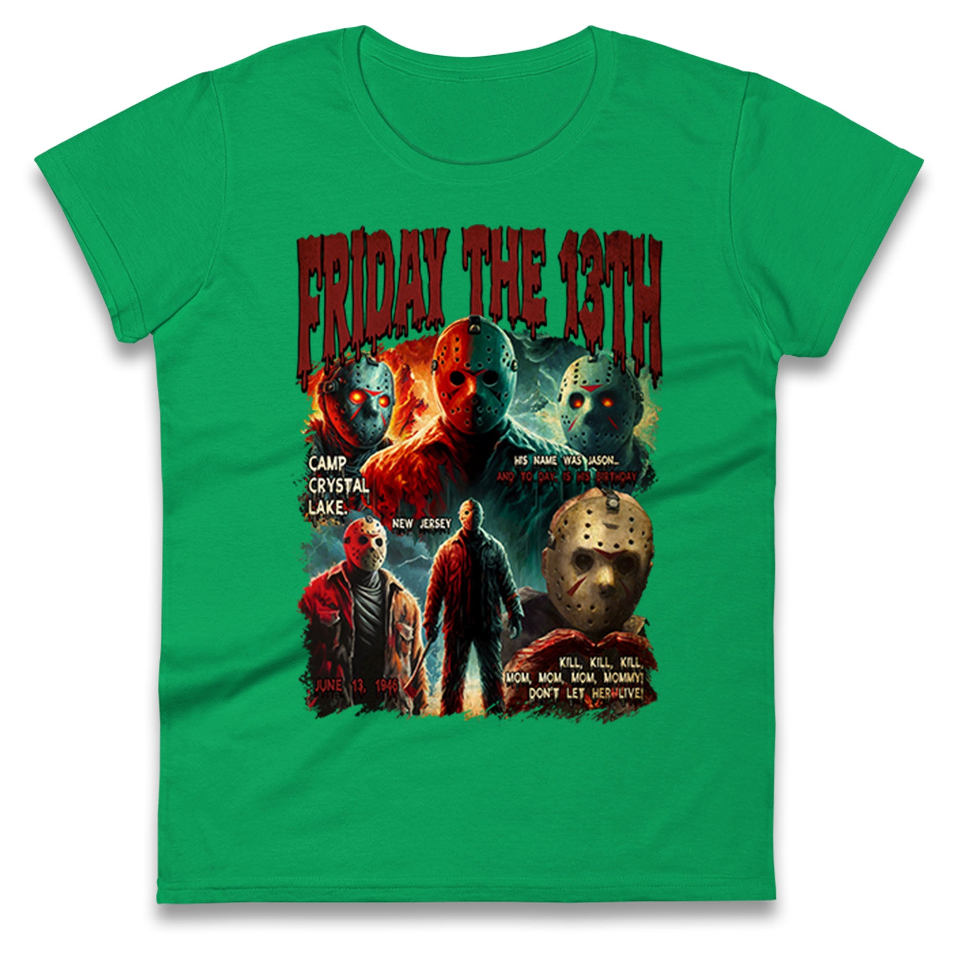 Jason voorhees Friday The 13th Halloween Bootleg Womens T Shirt Mens Tops Tees Unisex XL
