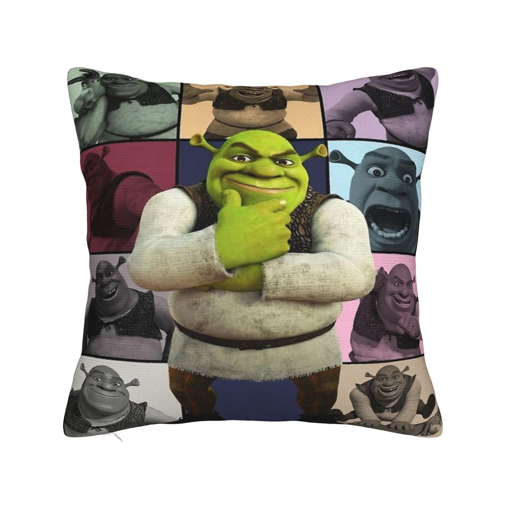 Federa Cuscino Stampata Meme Divertente di S-Shrek Copricuscino per Cuscino da Lancio Decorazioni per la Casa Y2K Con Cerniera Varie Misure