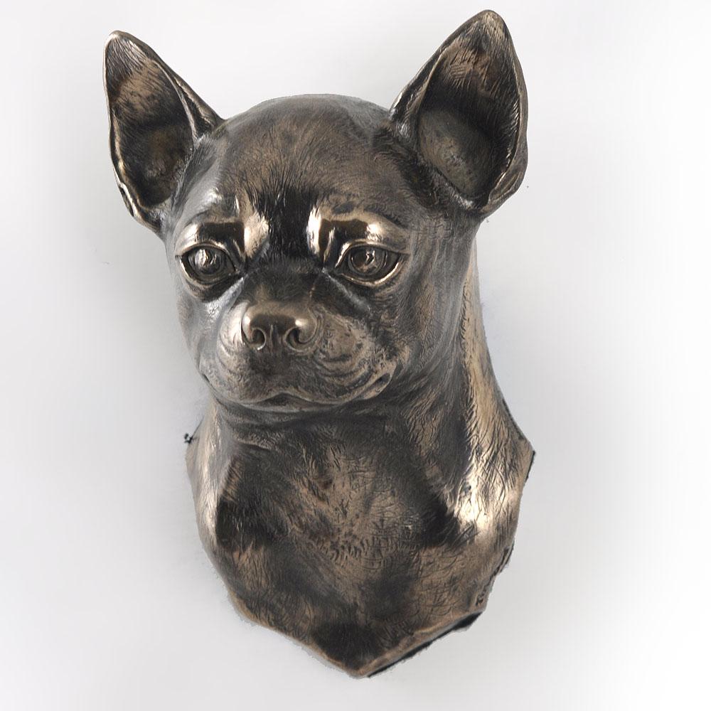 Chihuahua Short-haired, Chihuahua Smooth - Dog Statue, Hanging Bust, Unique Decoration for Dog Lover by Art-Dog Brand