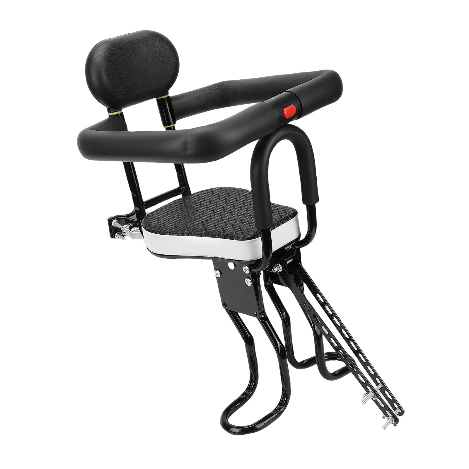 Fiets Stoeltje voorop Veilig Fietsstoeltje voorop Gemonteerd met Comfortabel Kussen en Beugel voor Mountainbikes Elektrische Fietsen black