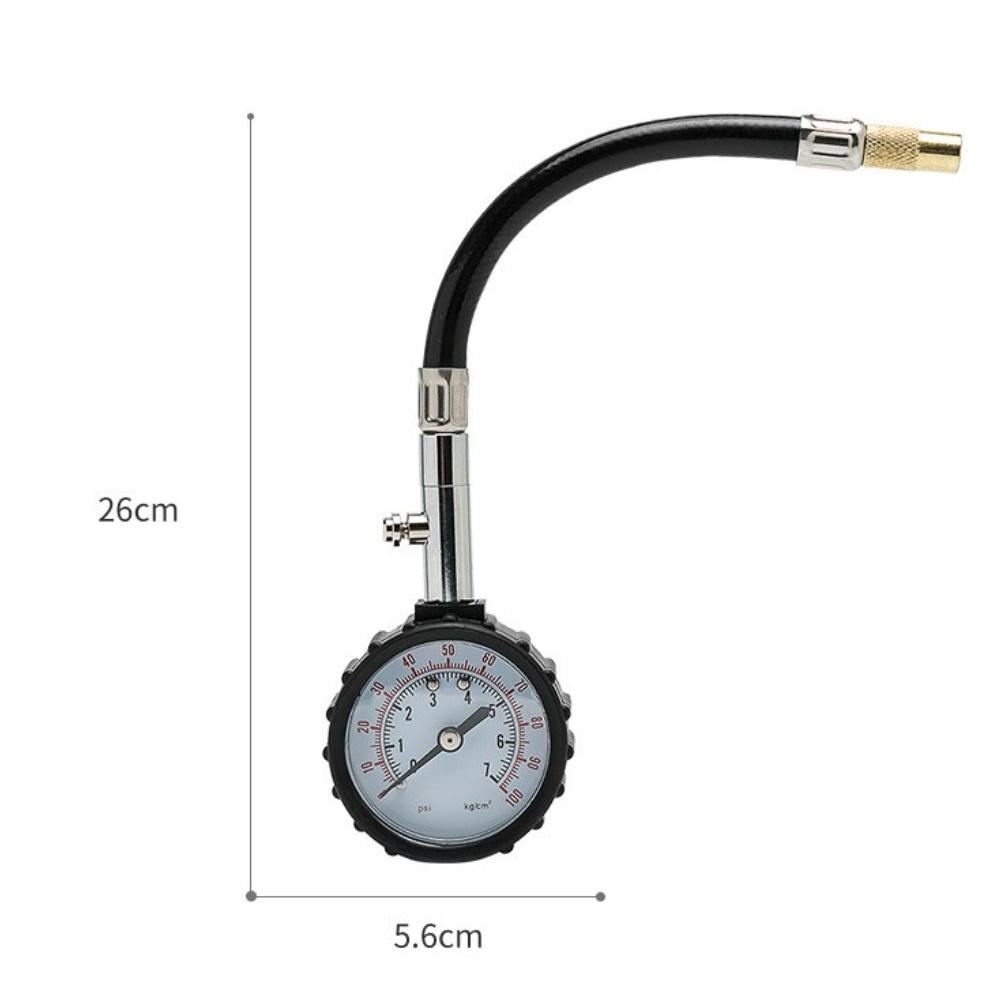 Reifendruckprüfer mit langem Schlauch, entwickelt für Autos und Motorräder zur genauen Messung und Überwachung des Reifendrucks