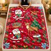 Christmas Theme Flannel Blanket, Warm Soft Throw Blanket, Xmas Holiday Home Gift