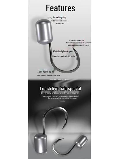Enhanced Loach Jig Head Hook – Anti-Snag, Soft Bait, 3-20g for Mandarin Fish