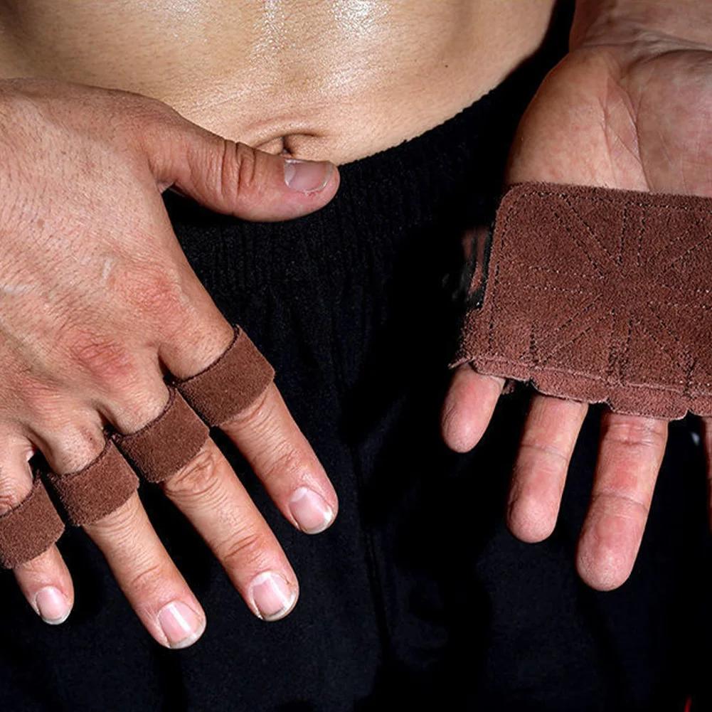 1ks kožené vzpěračské tréninkové rukavice do posilovny Ochrana dlaní Ženy Muži Fitness Sportovní Rukojeti Taháčky Vzpírání Protiskluzové