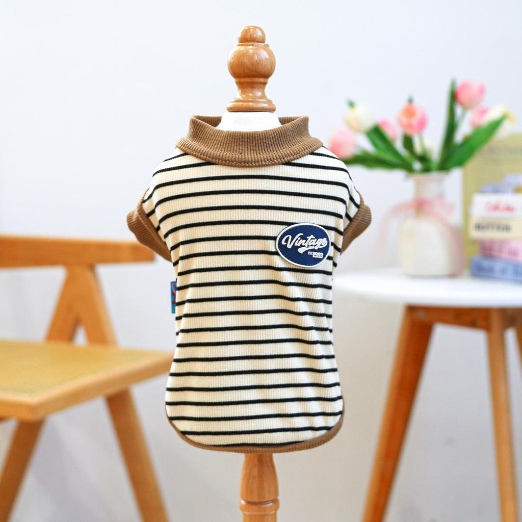 PETCIRCLE Black & White Striped Pet Vest & Leash for Dogs and Cats