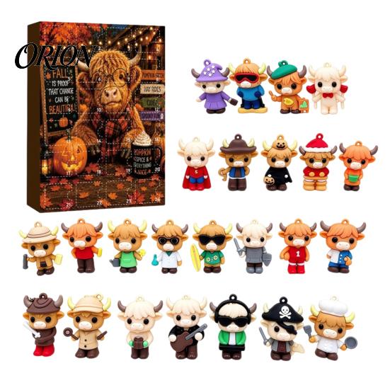 Holiday Countdown Surprise 24 Days 3D Highland Cow Advent Calendar 2026, Christmas Cute Farm Animal Gift for Parent Child Interaction Calendar,