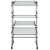 2 Tier Clothes Drying Rack with Casters Silver 60 X 70 X 106 Cm