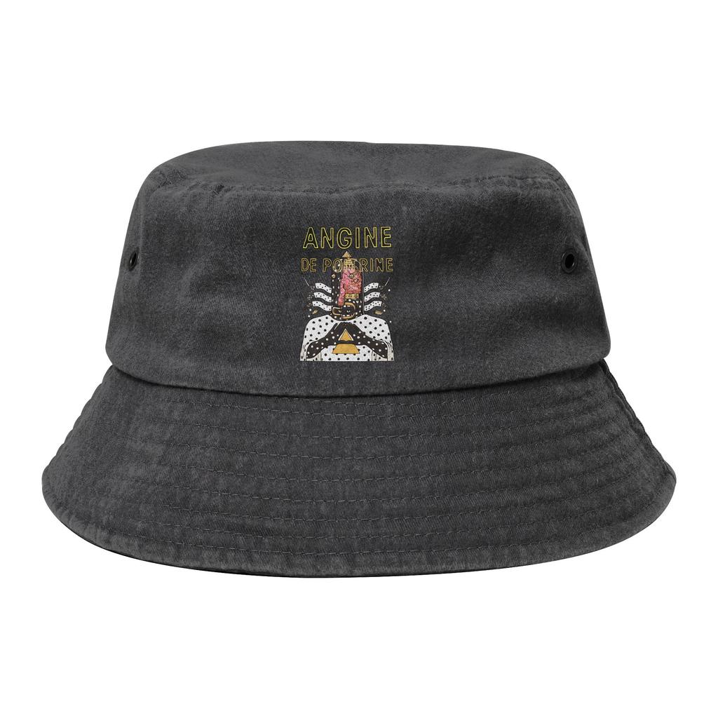 Unisex Distressed Denim Washed Bucket Hat Angine De Poitrine Canadian Band Headwear Fishing FisherUnisex Cap Session Hats Gifts