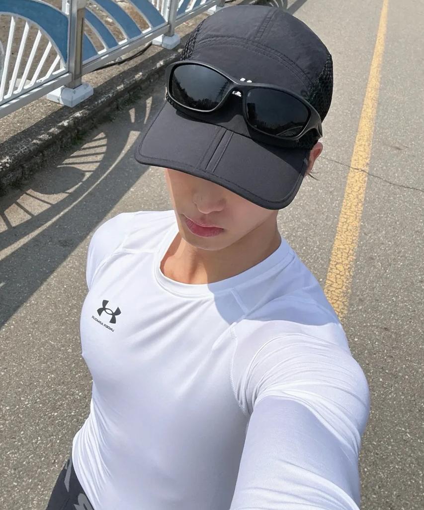 Meleusibaendeu [Set] Flow Mesh Sunglasses Holder Running Folder Cap