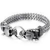 Gothic Men's Skull Head Bracelets Stainless Steel Ghost Chain Man Bracelet Punk Rock Skeleton Jewelry Gifts for Boyfriend Him