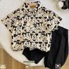 Boys Summer Thin Cartoon Print Short Sleeve Shirt Cool Trendy Baby Top