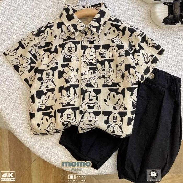 Boys Summer Thin Cartoon Print Short Sleeve Shirt Cool Trendy Baby Top 90