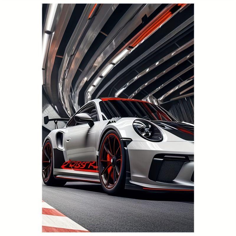 Racing Car Retro Style Metal Decorative Painting for Garage Room Decor