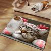 1Pcs Cute Cat Feeding Mat Waterproof Spill-Resistant Pet Food Bowl Placemat Easy Clean Tabby Design Indoor Pet Accessories