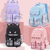 Plaid Waterproof Backpack for Girls: Lightweight, Large Capacity, Spine Protection, Perfect for Grades 1-6